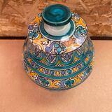 Ancienne Jarre A Beurre Jobbana Maroc Faïence Polychrome XIXÈME Vintage #B083