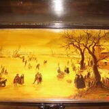 English sideboard, mahogany, decorated in Flemish style, 1850s