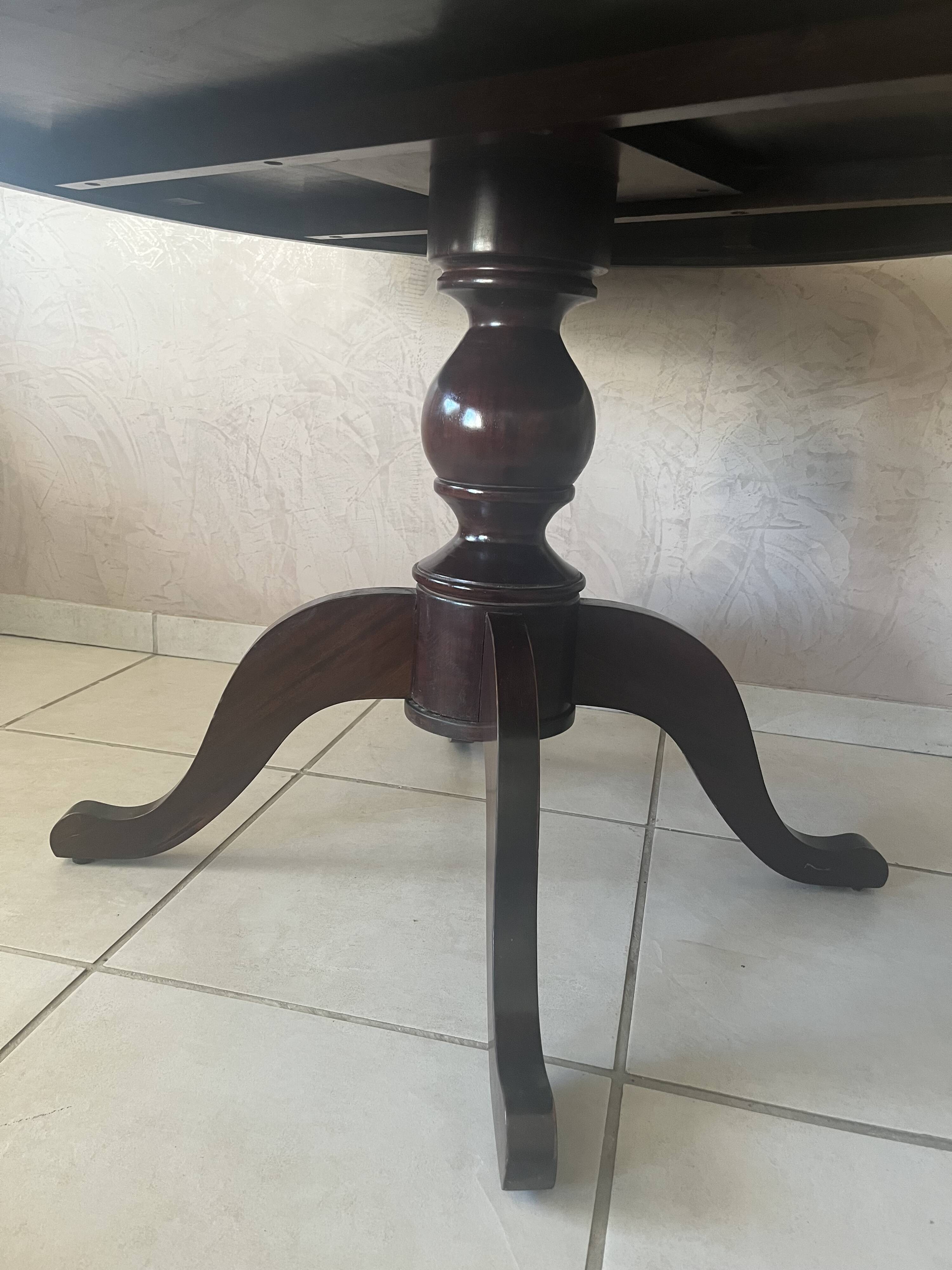 Round solid wood table