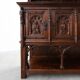Rare large early 19th century hand carved Neo-Gothic cupboard in oak