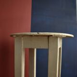 Sellette ancienne en bois blanc cassé