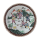 Magnificent vintage decorative plate signed in earthenware with Asian decor.