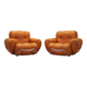 Set of orange armchairs, Space Age design, 1960s, production: Italy