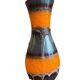 Vintage black/orange fat lava vase