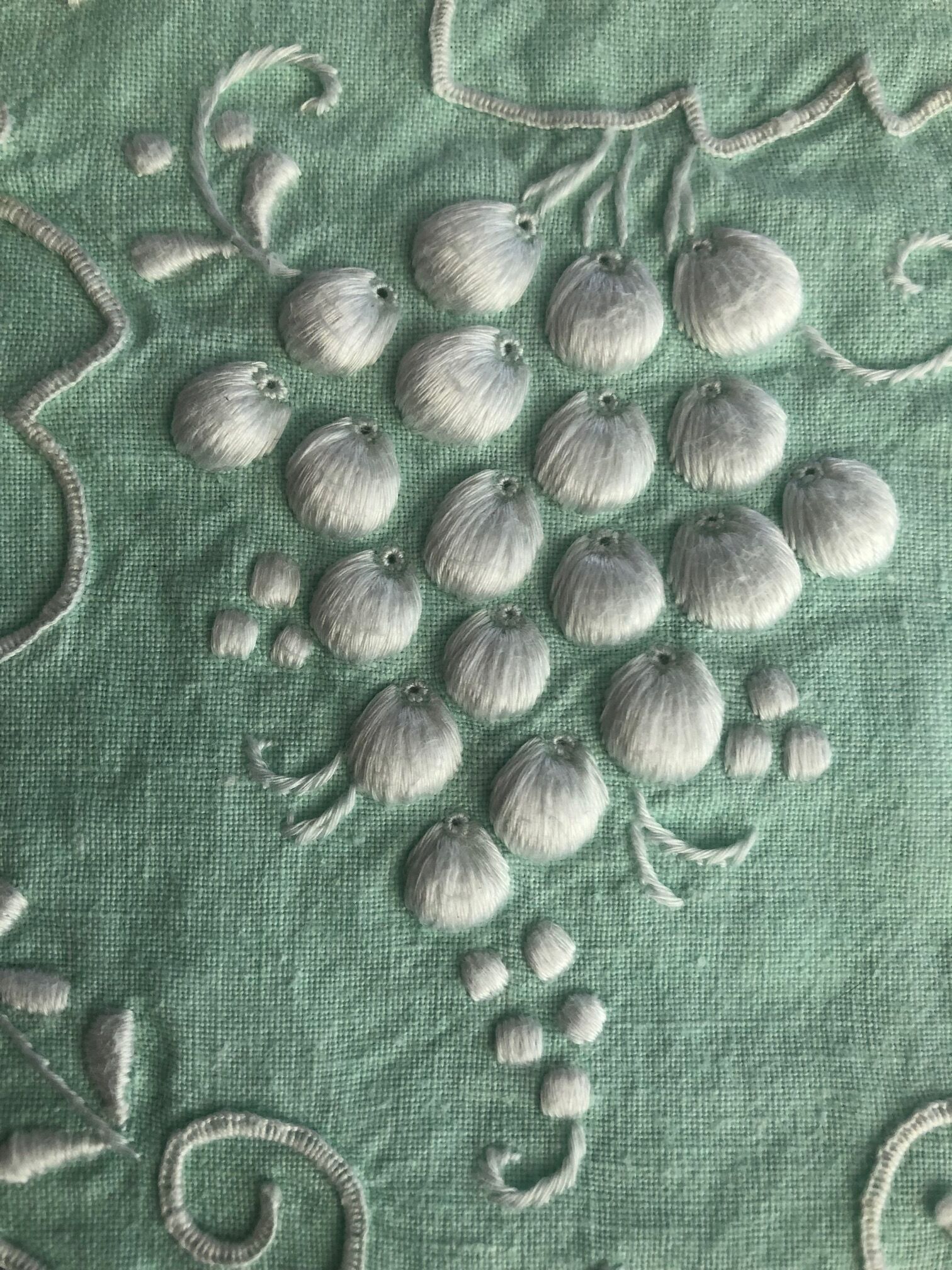 Old sheet and its 2 embroidered taies