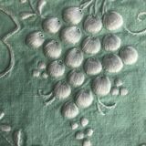 Drap bodé ancien et ses 2 taies brodées