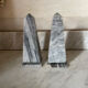 pair of obelisk bookends in marble Art Deco style