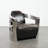 Unique design Aviator armchair with an aluminium frame