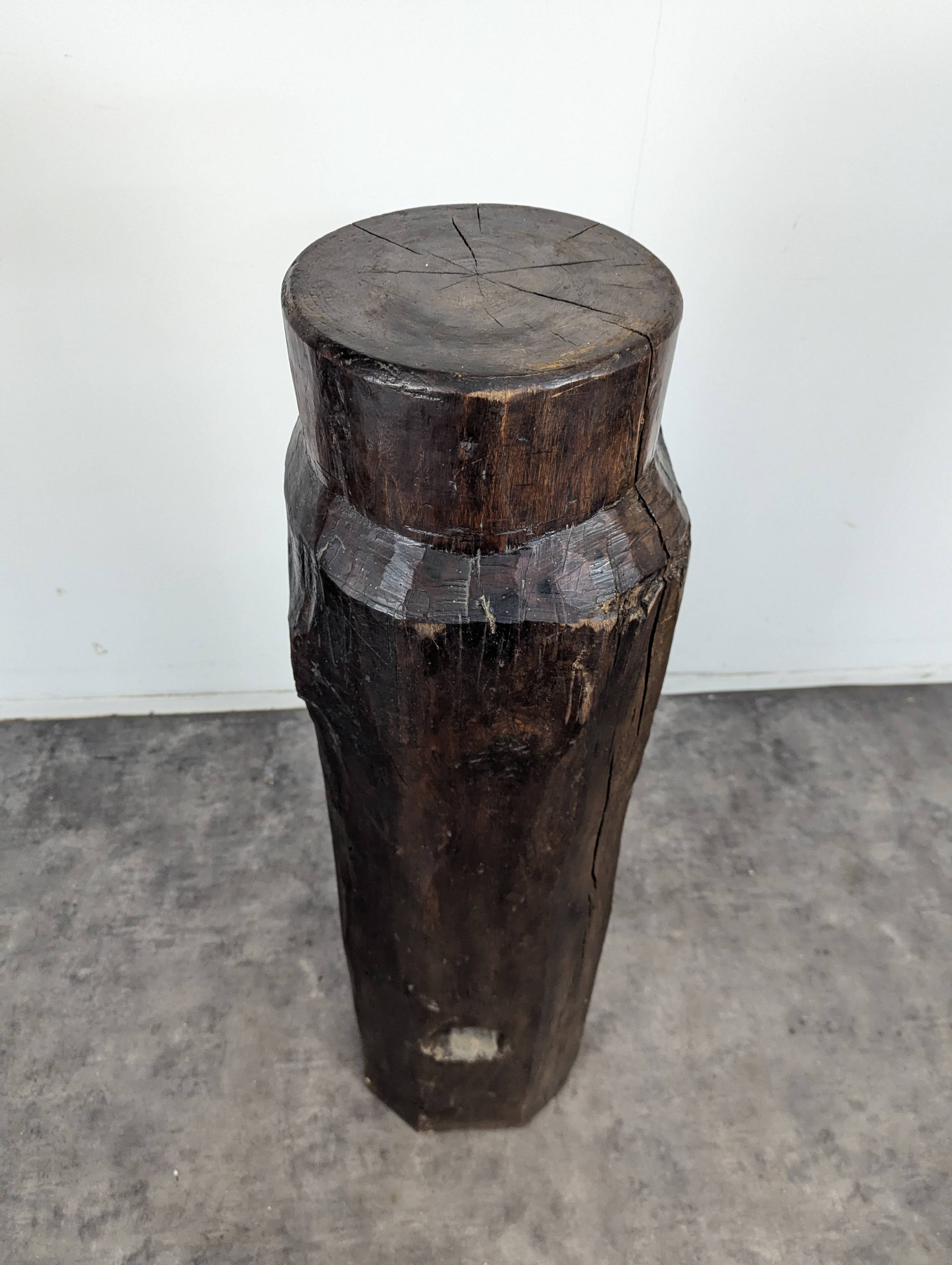 Brutalist presentation column in solid oak