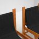 Set of Italian wooden chairs with black fabric