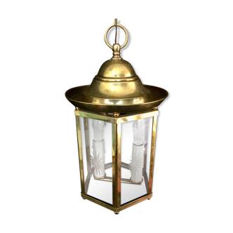 Lantern 2 lights in bronze and brass