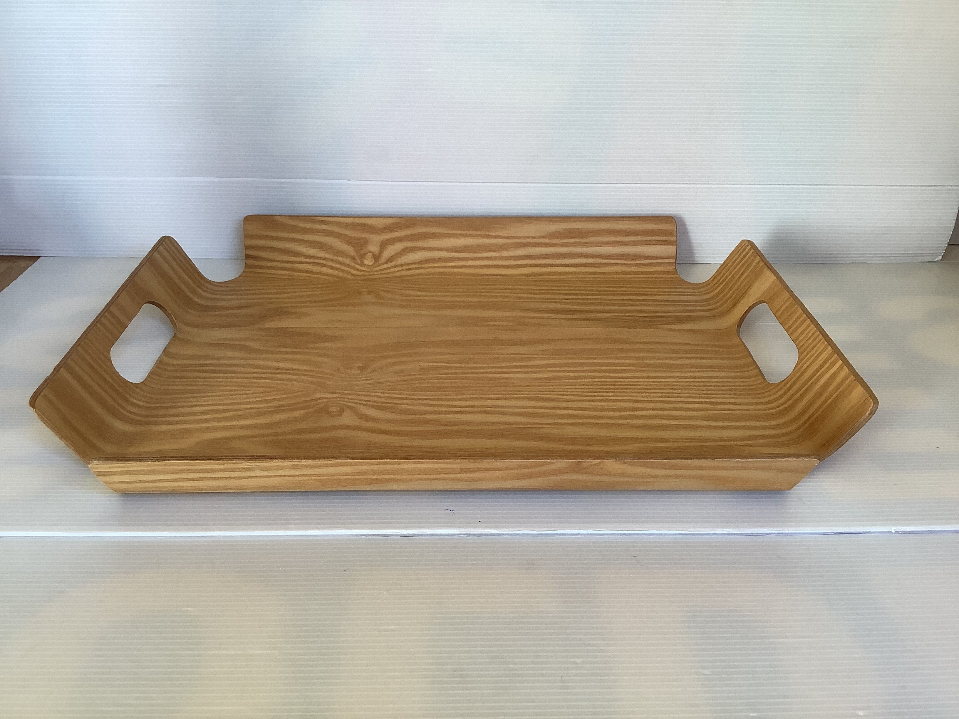 Curved wooden tray