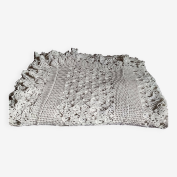Hand crochet stitch white cotton bedspread