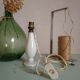 Pied de lampe vintage en opaline blanche