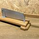 Antique bread cut, stainless steel blade, wooden base, vintage chic countryside