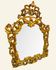 Antique wall mirror in carved and gilded wood, baroque style, 140 × 115 cm