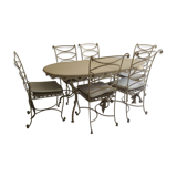 Dining table with six chairs