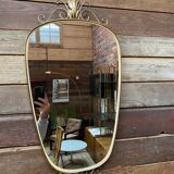 Gold metal rear-view mirror - 70x36cm