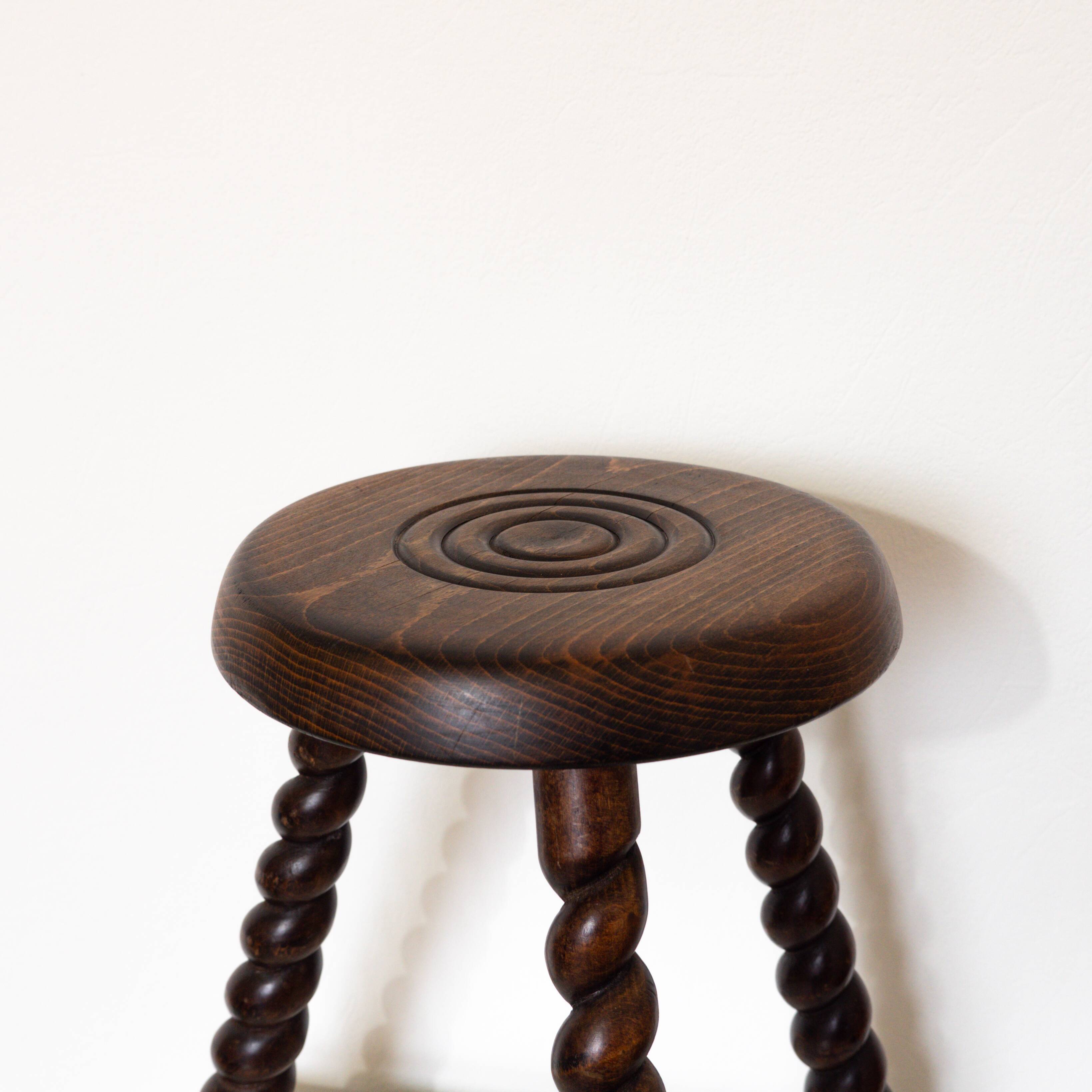 Twisted solid wood stool
