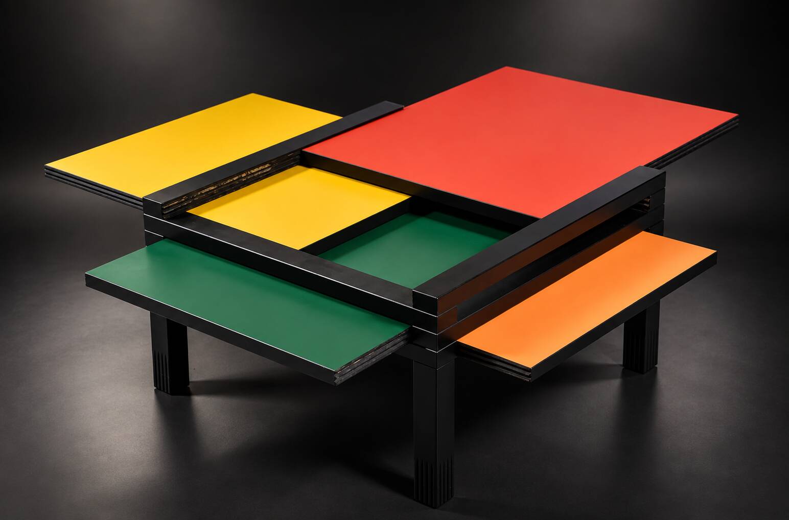 Table basse Bernard Vuarnesson modèle Hexa 1980