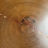 Circular brutalist table from the 1950s