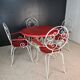 Rare 1950s garden furniture set - wrought iron & fibreglass - 5 pieces