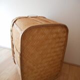 2 light wicker and bamboo chests
