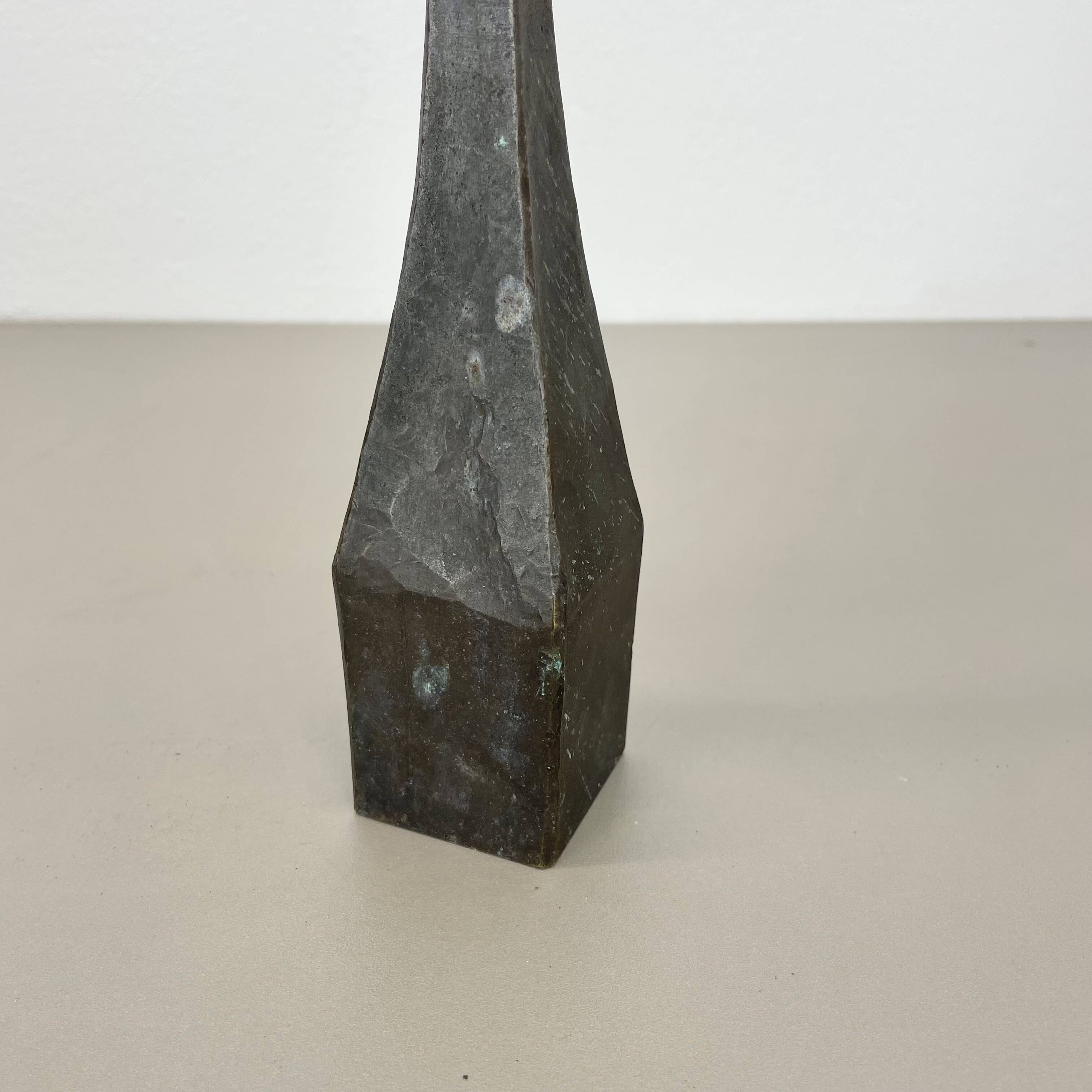 Large 47cm Brutalist Cast Iron Candle Holder by Manfred Bergmeister, Germany 1970