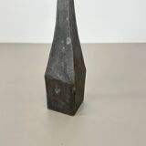 Large 47cm Brutalist Cast Iron Candle Holder by Manfred Bergmeister, Germany 1970