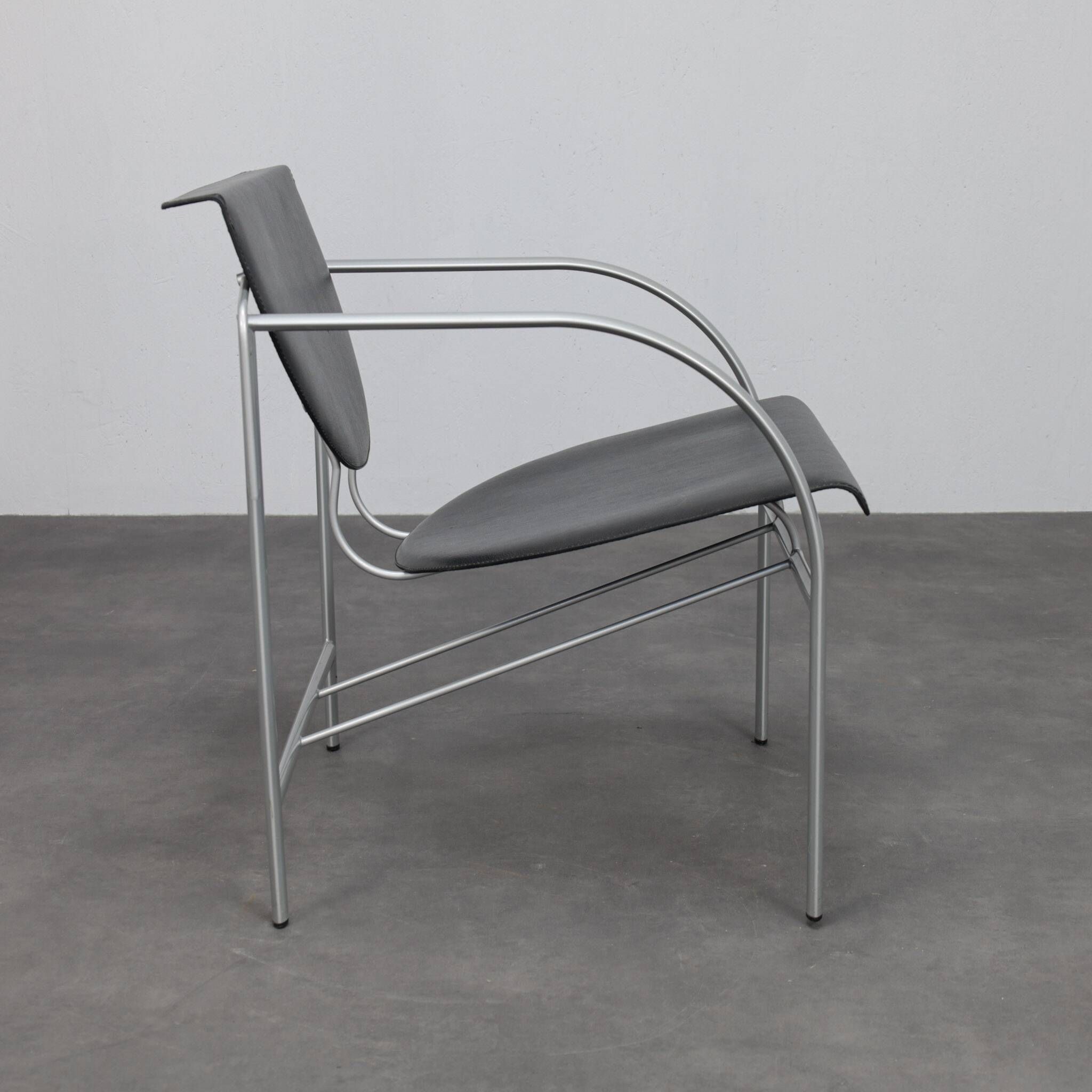Pair of Kokatu leather lounge chairs by M.A. Cigan for Akaba, Spain, 1980s