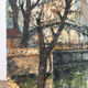 Saint Martin Canal in Paris, knife oil painting signed L Guerbier.