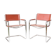 Pair of armchairs in brown saddle leather
