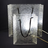 Lucite shopping bag lamps mid-century, set of 2