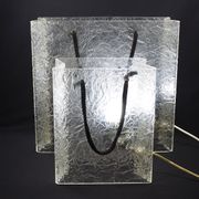 Lucite shopping bag lamps mid-century, set of 2