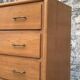 Vintage chest of drawers with compass feet, oak, original patina, 1950s