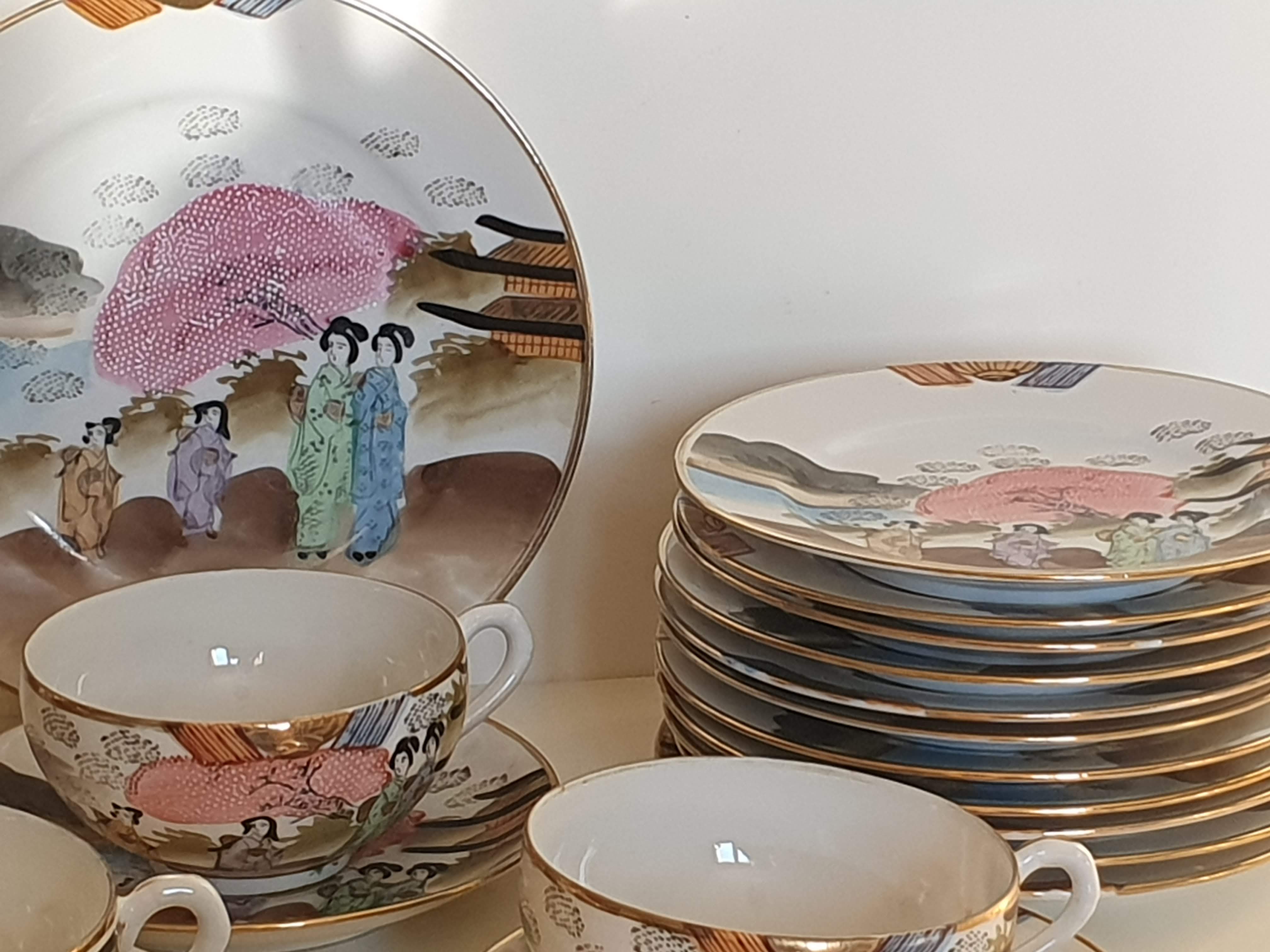 Satsuma Japanese porcelain tea set