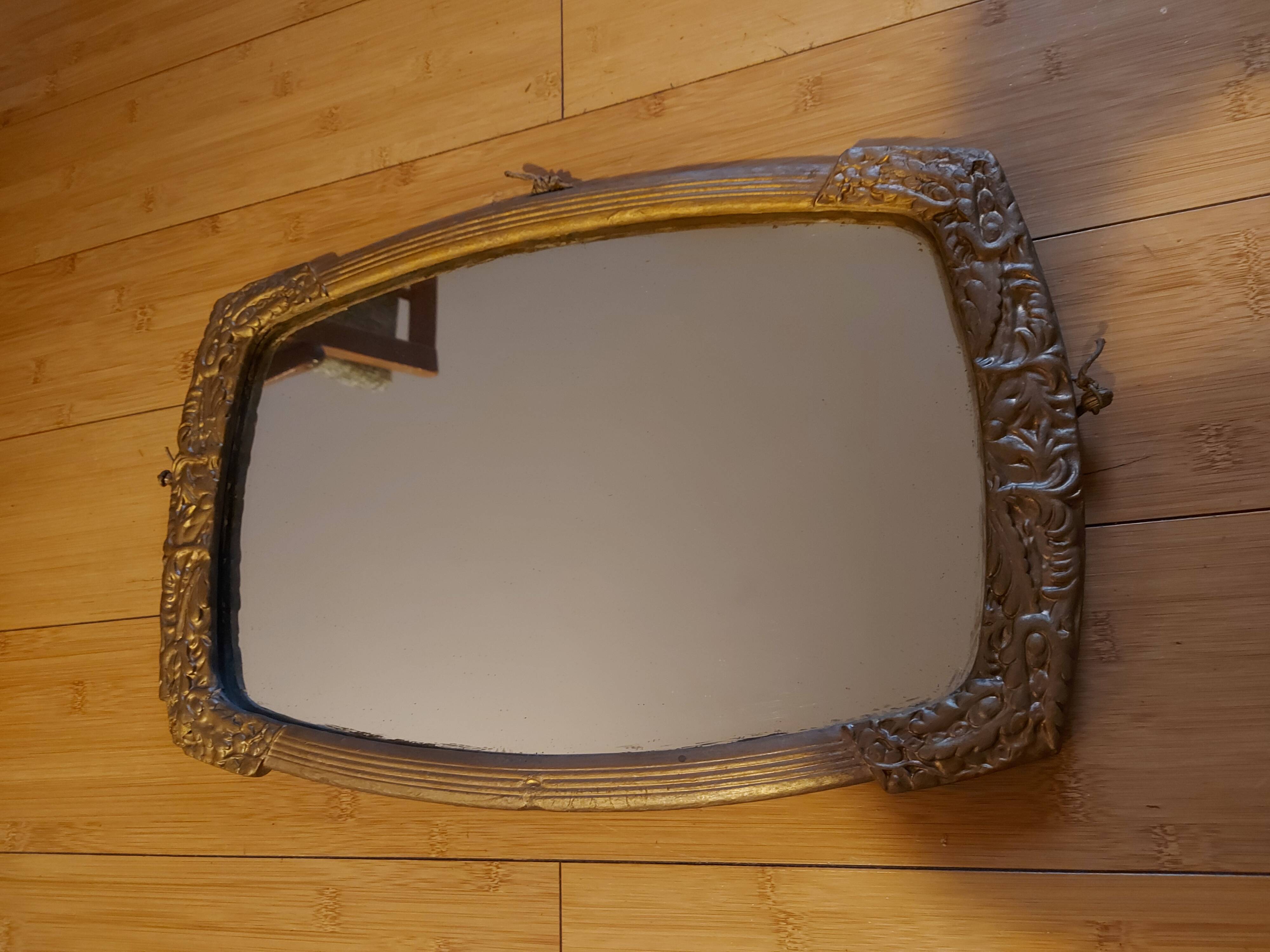 Painted wooden art deco mirror 33 X 51 cm