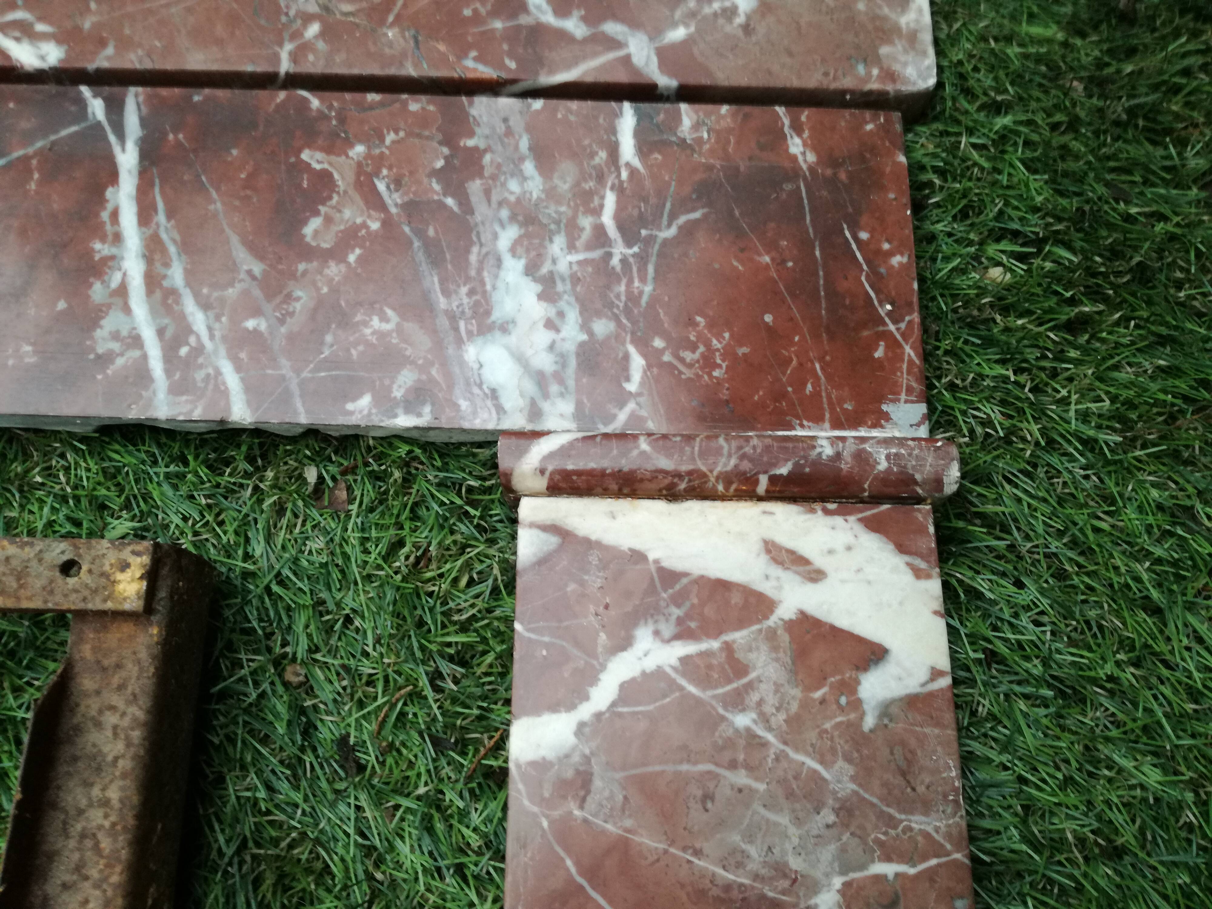Fireplace in red marble from Languedoc