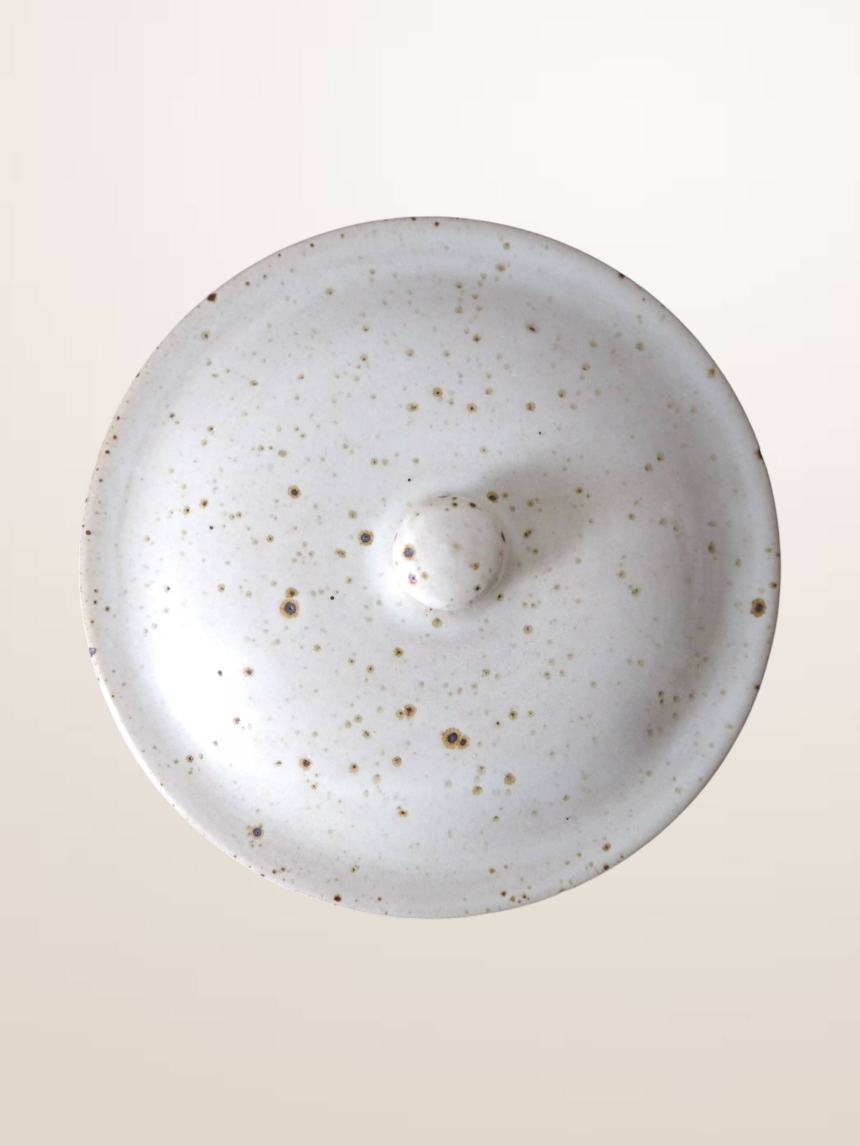 Speckled glazed stoneware soup tureen, Stoneware from the Marais.