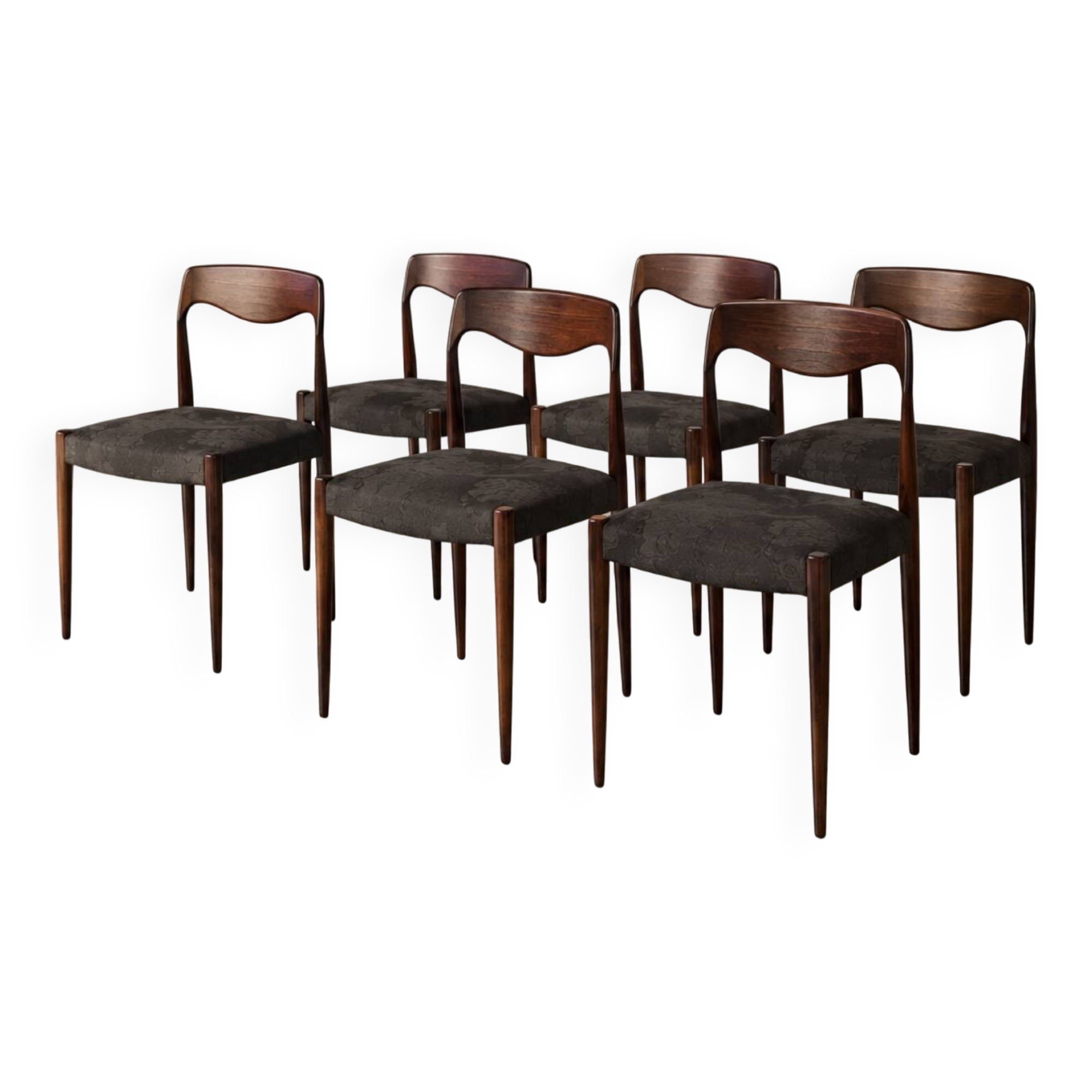 Set of 6 Scandinavian teak chairs – 1960s