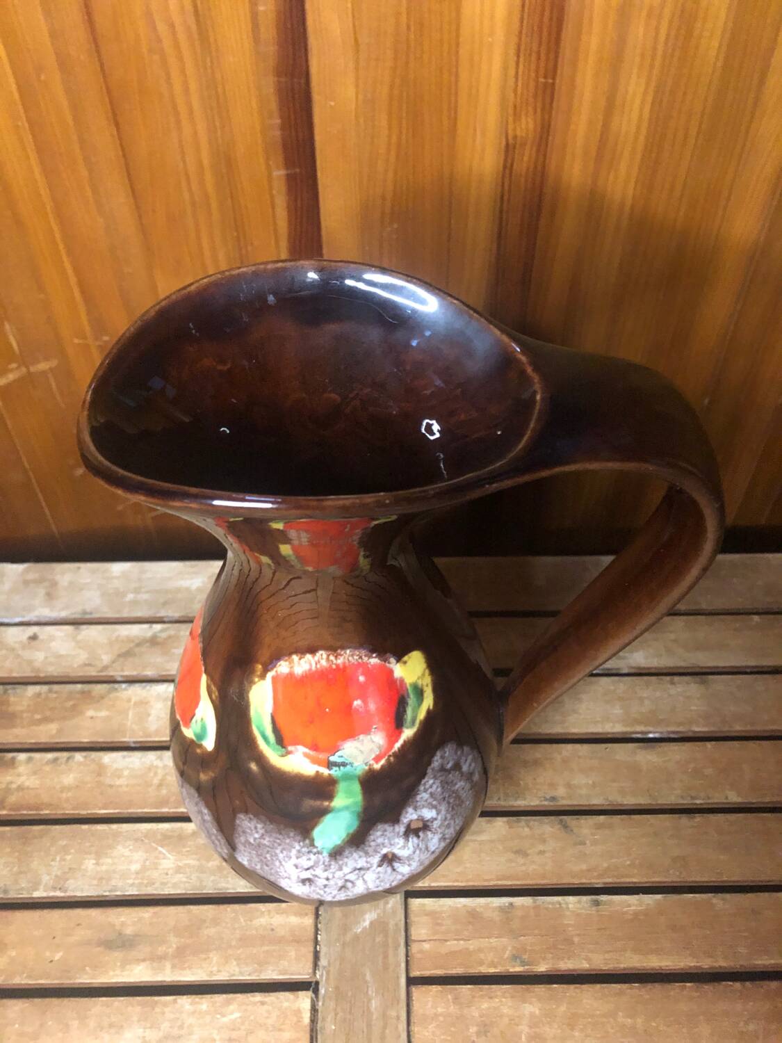 Ancien pichet poet laval « brigitte »céramique peinte vintage