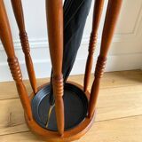 Vintage round wooden umbrella stand