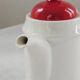 White and red Royal Tudor porcelain coffee pot