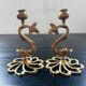Pair of gilded bronze candlesticks