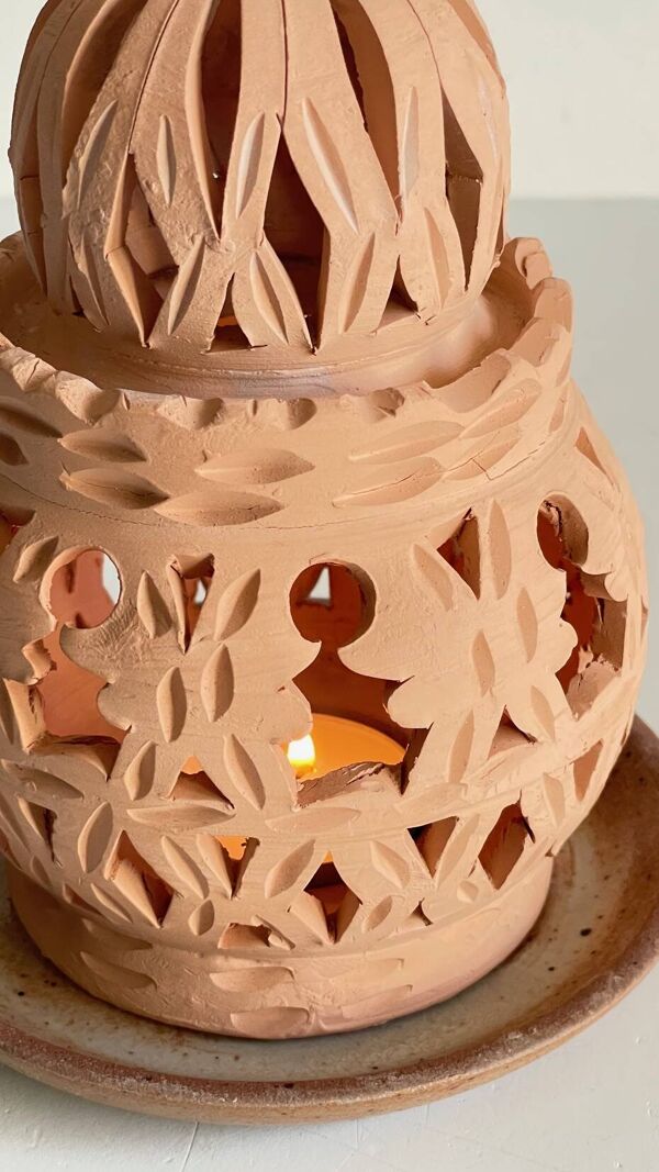 BOUGEOIR Photophore Artisanal TERRACOTTA