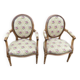 Pair of louis xvi style living room armchairs