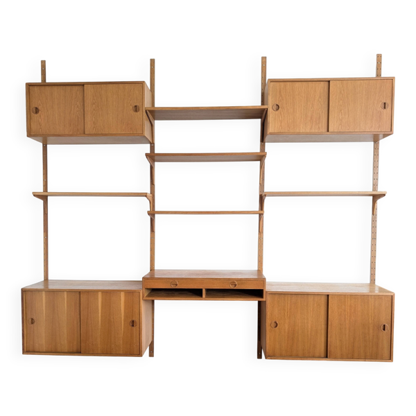 Ensemble mural modulable teck blond danois des années 60/70