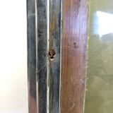 Atypical old wooden and metal wall display case