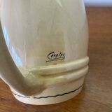 Old pitcher cazalas paule douau ceramic beige basque couple vintage