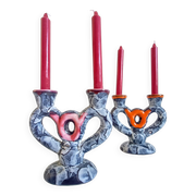 Midcentury Ceramic Candelabra by Vallauris, Gaudí Style, France, 1950s